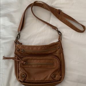 Tan cross body bag